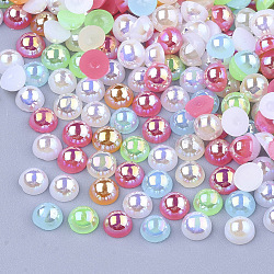 ABS Imitation Pearl Cabochons, AB Color Plated, Dome/Half Round, Mixed Color, 4x2mm, about 10000pcs/bag(OACR-Q176-4mm-M)