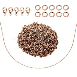 DIY 304 Stainless Steel Cable Chains Necklace Making Kits, Including 2m Chains, Lobster Claw Clasps & Jump Rings, Rose Gold, 2x1.8x0.3mm.  2m(DIY-SZ0001-80RG)