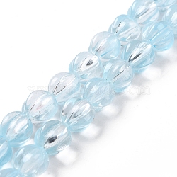 Transparent Glass Beads Strands, Lantern, Light Sky Blue, 10.5x9.5x10.5mm, Hole: 1mm, about 38pcs/strand, 15.24 inch(38.7cm)(GLAA-F114-02B-07)
