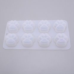 Cat Footprint Silicone Molds, Mirror & Matte Surface Resin Casting Silicone Mold, White, 26x13x3cm(DIY-WH0203-30)