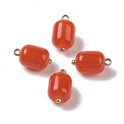 Acrylic Pendants, with Brass Loops, Column, Red, 16x9.5mm, Hole: 1.6mm(MACR-C033-09C)