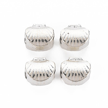 Tibetan Style Alloy European Beads, Cadmium Free & Lead Free, Shell, Antique Silver, 10.5x11x8mm, Hole: 5mm, about 320pcs/1000g