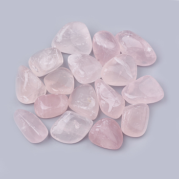 Natural Madagascar Rose Quartz Beads, Tumbled Stone, Healing Stones for 7 Chakras Balancing, Crystal Therapy, Meditation, Reiki, No Hole/Undrilled, Nuggets, 30~47x19~30x12~23mm
