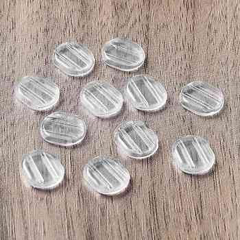 Comfort Silicone Clip on Earring Pads, for French Clip Earrings, Anti-Pain, Clip-on Earring Cushion, Clear, 10x8.5x2mm, Hole: 1x7.5mm