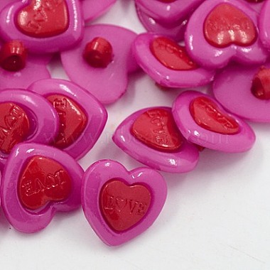 15mm Camellia Heart Acrylic 1-Hole Button