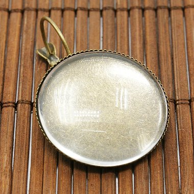 25mm Transparent Clear Domed Glass Cabochon Cover for Brass Photo Leverback Earring Making(KK-X0013-NF)-2