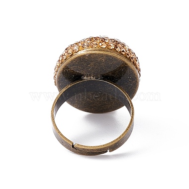 Natural Shell Oval Adjustable Ring with Rhinestone(RJEW-E052-06AB)-3