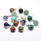 Palm Platinum Plated Brass Natural & Synthetic Mixed Stone Pendants(G-F228-02-RS)-1