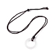 Natural Quartz Crystal Ring Pendant Necklace with Nylon Cord for Women(NJEW-F306-02C)-3