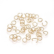 304 Stainless Steel Open Jump Rings, Real 18k Gold Plated, 24 Gauge, 4x0.5mm, Inner Diameter: 3mm, about 1000pcs/bag(STAS-P206-01G-A)
