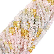 Natural Morganite Beads Strands, Faceted, Rondelle, 3.5x2.5mm, Hole: 0.8mm, about 111pcs/strand, 15.16''(38.5cm)(G-E569-F02)
