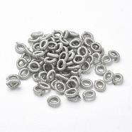 Polyester Weave Beads, Ring, Light Grey, 6x2mm, Hole: 3mm, about 200pcs/bag(WOVE-N003-07)