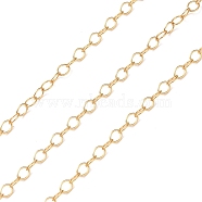 Brass Cable Chains, Soldered, Real 14K Gold Filled Chains, Real 14K Gold Plated, Link: 3x2.3x0.3mm(CHC-M023-04G)