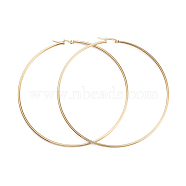 201 Stainless Steel Big Hoop Earrings, with 304 Stainless Steel Pins, Ring Shape, Golden, 83x2mm, 12 Gauge, Pin: 0.7~1.3x0.68mm(EJEW-I245-20A)