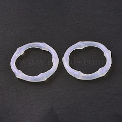 Transparent Acrylic Linking Rings, with Glitter Powder, Irregular Round Ring, Clear AB, 56.5x8mm, Inner Diameter: 44mm, about 74pcs/500g(OACR-P007-18)