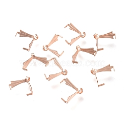 304 Stainless Steel Ice Pick Pinch Bails, Rose Gold, 10x11x4.5mm, Hole: 1.6mm, Pin: 1mm(X-STAS-F263-01A-RG)