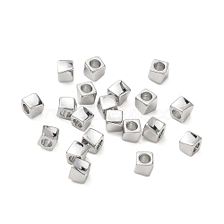 Brass Spacer Beads, Twist Cube, Platinum, 3x3x3mm, Hole: 2mm(KK-CBA712E-01P)