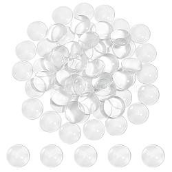 Transparent Glass Cabochons, Clear Dome Cabochon for Cameo Photo Pendant Jewelry Making, Clear, 24.5~25x6~7mm, 100pcs/box(GGLA-AR0001-04B)