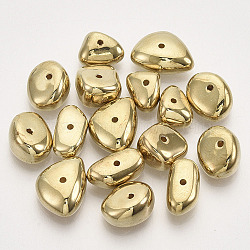 CCB Plastic Beads, Mixed Shapes, Golden, 10~14.5x7~11x5~7mm, Hole: 1.2mm, about 52pcs/20g(X-CCB-T011-15G)