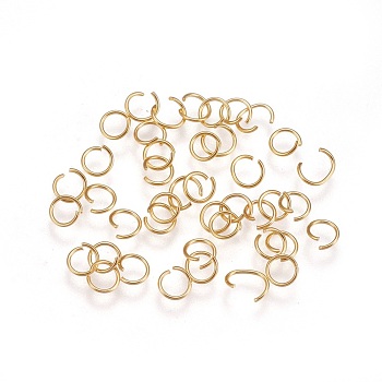 304 Stainless Steel Open Jump Rings, Real 18k Gold Plated, 24 Gauge, 4x0.5mm, Inner Diameter: 3mm, about 1000pcs/bag