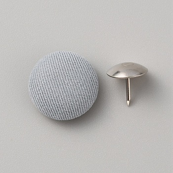 Cloth Cap Nail Button, with Iron Rivet, Hat Accessories, Light Steel Blue, Button: 17x7mm, Hole: 1mm, Rivet: 11x3mm, Pin: 1mm