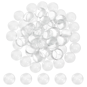 Transparent Glass Cabochons, Clear Dome Cabochon for Cameo Photo Pendant Jewelry Making, Clear, 24.5~25x6~7mm, 100pcs/box