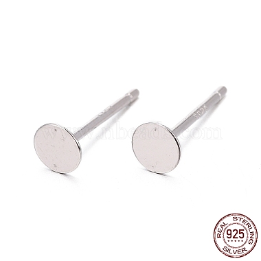 Platinum Sterling Silver Ear Stud Components