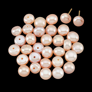 Pink Half Round Pearl Beads