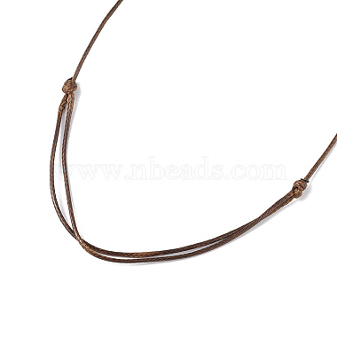 collar con colgante de pepita de piedras preciosas mixtas naturales con cordón encerado para mujer(NJEW-F306-01)-5