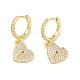 Heart Lock Rack Plating Brass Cubic Zirconia Hoop Earrings(EJEW-K245-17A)-1