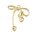 Alloy Pendants, Bowknot Charms, Golden, 24.5x20x3.5mm, Hole: 1.2mm(AL-CBA31C4-04G)