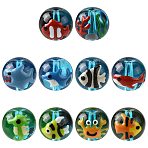 10Pcs 10 Styles Ocean Theme Handmade Glass Enamel Beads, Round, Mixed Color, 12x11mm, Hole: 1.4mm, 1pc/style(LAMP-FS0001-81)