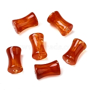 Transparent Acrylic Beads Gradient Effect, Bamboo Joint, Brown, 12.5x7.5mm, Hole: 1.8mm, 1020pcs/500g(OACR-Q193-01H)