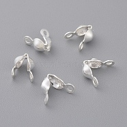 Sterling Silver Bead Tips,  3mm, hole: 1mm(X-STER-E040-03B)