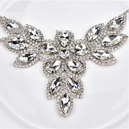 Cloth Patches, Rhinestone Appliques, Stick On Patch, Costume Accessories, Crystal, 80x100mm(WG62673-02)