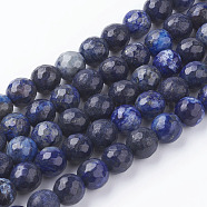 Natural Lapis Lazuli Beads Strands, Faceted Round, Midnight Blue, 8mm, Hole: 1mm, about 45~47pcs/strand, 15 inch(G-G059-8mm)