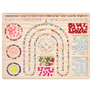 Wooden Bead Design Boards, DIY Beading Jewelry Organizer Making Tray, with Graduated Measurements, Rectangle, Moccasin, 30x38.5x1.2cm(ODIS-WH0025-144C)
