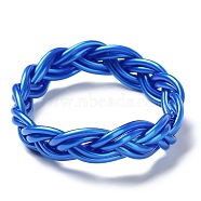 Plastic Cord Braided Stretch Bracelets, Royal Blue, Inner Diameter: 2-1/2 inch(6.5cm)(BJEW-R313-01C)