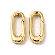 Brass Spring Gate Rings, Cadmium Free & Nickel Free & Lead Free, Oval, Real 18K Gold Plated, 10 Gauge, 15x7x2.5mm, Hole: 3.5x10mm(KK-J301-11G)