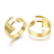 (Jewelry Parties Factory Sale)Alloy Cuff Finger Rings, Cadmium Free & Nickel Free & Lead Free, Alphabet, Golden, Letter.F, US Size 8(18.1mm)(RJEW-S038-195F-G-NR)