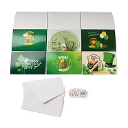 Saint Patrick's Day Rectangle Paper Greeting Card, with Random Style Sticker and Envelope, for Party Card, Green, 112~200x150~160x0.2~0.4mm(AJEW-D060-01D)