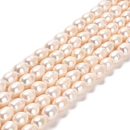 Natural Cultured Freshwater Pearl Beads Strands, Rice, Grade A, Lime, 8~9x6~7mm, Hole: 0.7mm, about 41~42pcs/strand, 13.98~14.17''(35.5~36cm)(PEAR-E016-191)