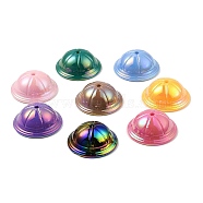 UV Plating Opaque Acrylic Beads, Iridescent, Hat, Mixed Color, 24x10mm, Hole: 2mm(SACR-A002-04)
