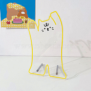 Acrylic Earring Display Stands, Cat Shape, 140x225mm(PAAG-PW0009-07C-01)