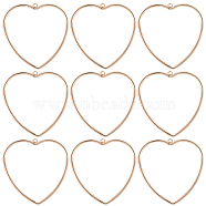 12Pcs Brass Pendants, Heart, Real 18K Gold Plated, 39x37x1.5mm, Hole: 2.5mm(KK-BBC0008-37)