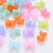 Transparent Acrylic Beads, Dyed, Bowknot, Mixed Color, 11x15x7mm, Hole: 2mm, about 468pcs/500g(MACR-S373-08E)