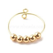Copper Wire Wrapped Finger Rings, Brass Beads Rings for Men Women, Light Gold, US Size 10 1/2(20mm)(RJEW-JR00421)