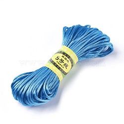 Korean Polyester Cord, Chinese Knotting Cord, Rattail Satin Cord, Dodger Blue, 2.5mm, about 21.87 yards(20m)/bundle(NWIR-WH0004-22)