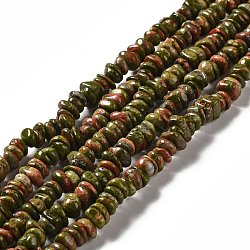 Natural Unakite Beads Strands, Chip, 2~5x8~12mm, Hole: 1~1.2mm, about 103~107pcs/strand, 15.35~15.55''(39~39.5cm)(G-G841-B13)