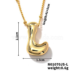 Simple and Stylish Brass Letter Pendant Satellite Chain Necklaces for Women Men, Golden, Letter L, 16.14 inch(41cm)(GF2554-12)